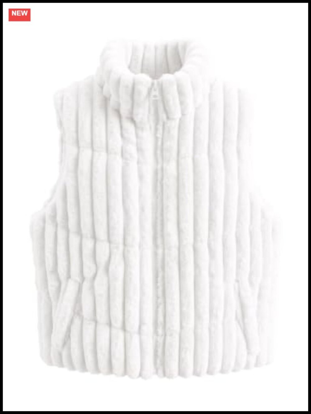 Sleeveless Puffer Vest for Women Striped Full Zip Quilted Warm Winter Coat with